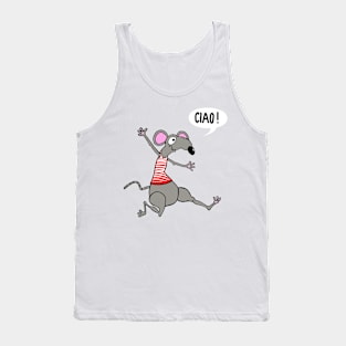 Ciao! Happy rat running to meet his friend. Tank Top